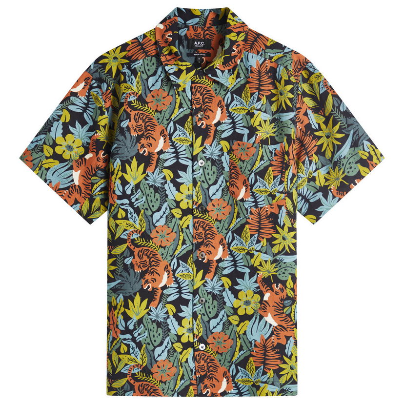 Skjorta A.P.C. A.P.C. Roy Tropical Print Vacation Shirt Flerfärgad | VIALU-H12608-SAA