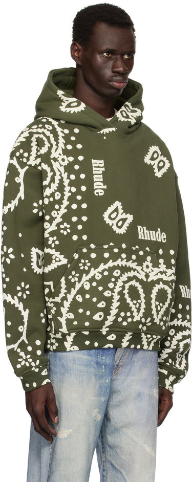 Sweatshirt Rhude Rhude Bandana Print Hoodie Grön | RHPS25HO10012, 1