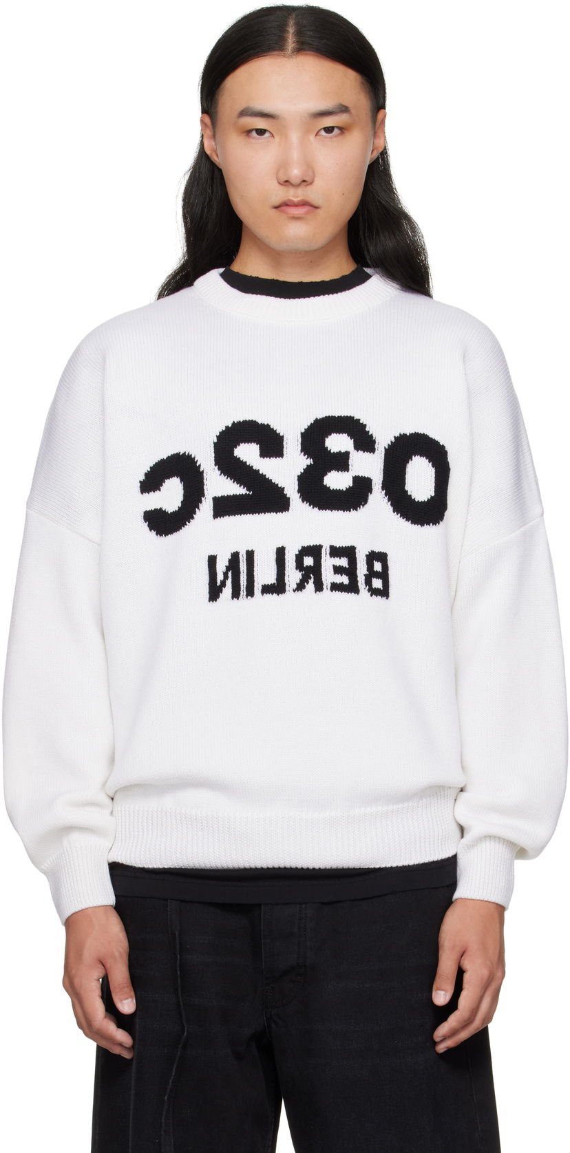 Sweater 032C 032c Selfie Sweater Vit | F25-URK-1511-100