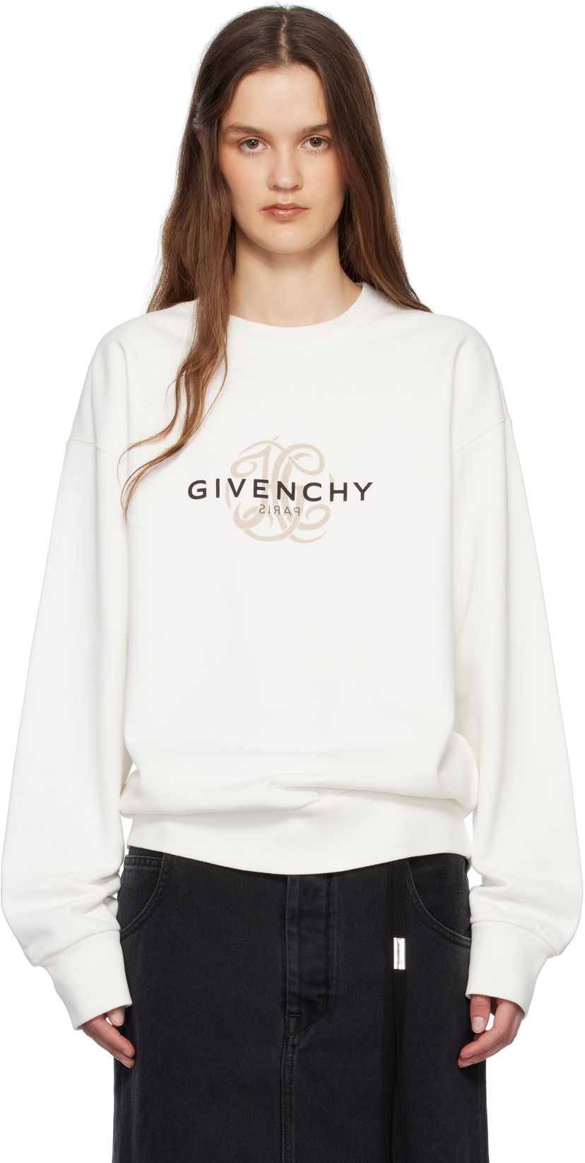 Sweater Givenchy Givenchy Reverse Sweatshirt Vit | BMJ0LC3YQJ130