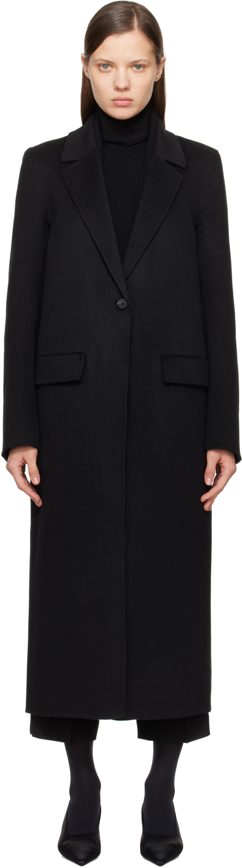 Rockar TOTEME TOTEME Classic Doublé Coat Svart | 251-WRO4725-FB0006
