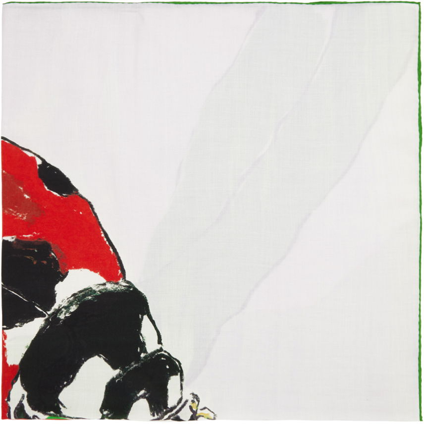 Halsduk Burberry Ladybird Cashmere Silk Scarf Grön | 8083722, 1
