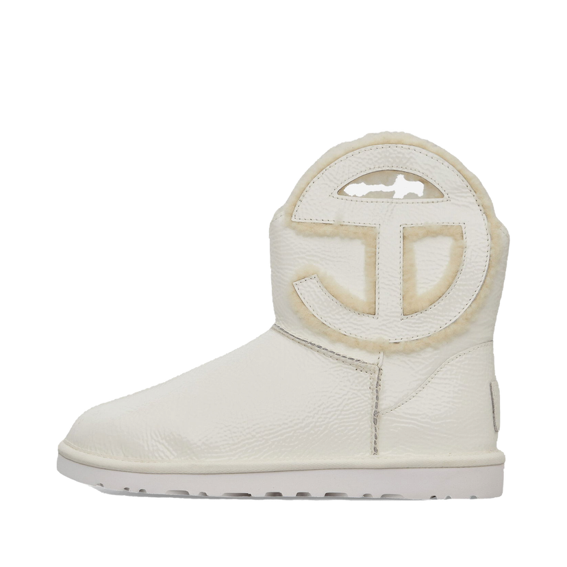 Sneakers och skor UGG Telfar Logo Mini Crinkle Leather Boots White Beige | 1155790 WHT