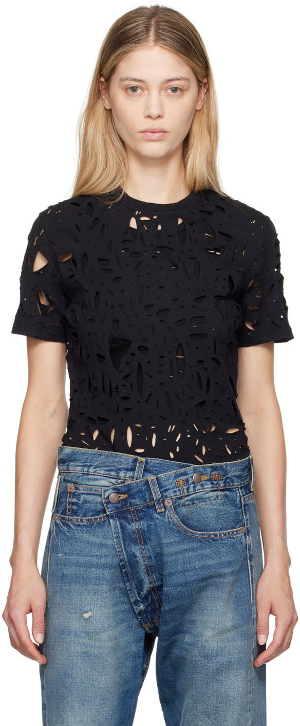 T-shirt R13 R13 Excess Distress T-Shirt Svart | R13WK245-K001A