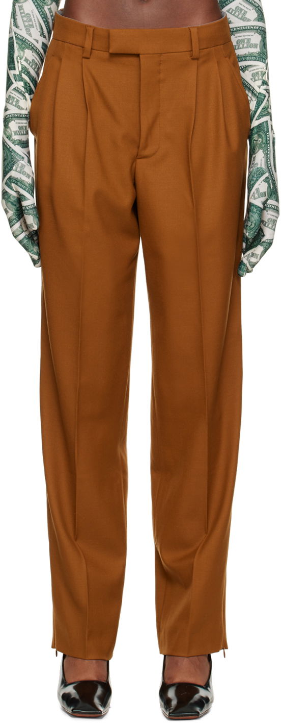 Byxor VETEMENTS VTMNTS Two-Pleat Trousers Brun | VL14PA220X
