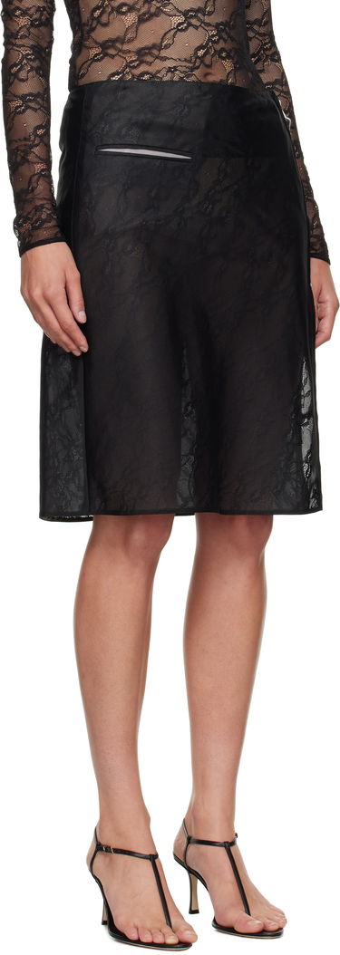 Kjol Courrèges Courrèges Zipped Lace Midi Skirt Svart | 325CJU306PA0135, 1