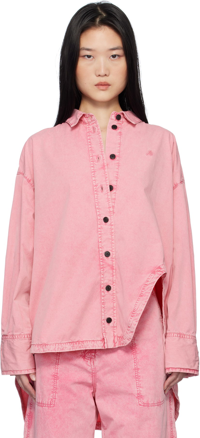 Skjorta The Attico Attico Diana Denim Shirt Rosa | 250WCB00068 DDC098AA