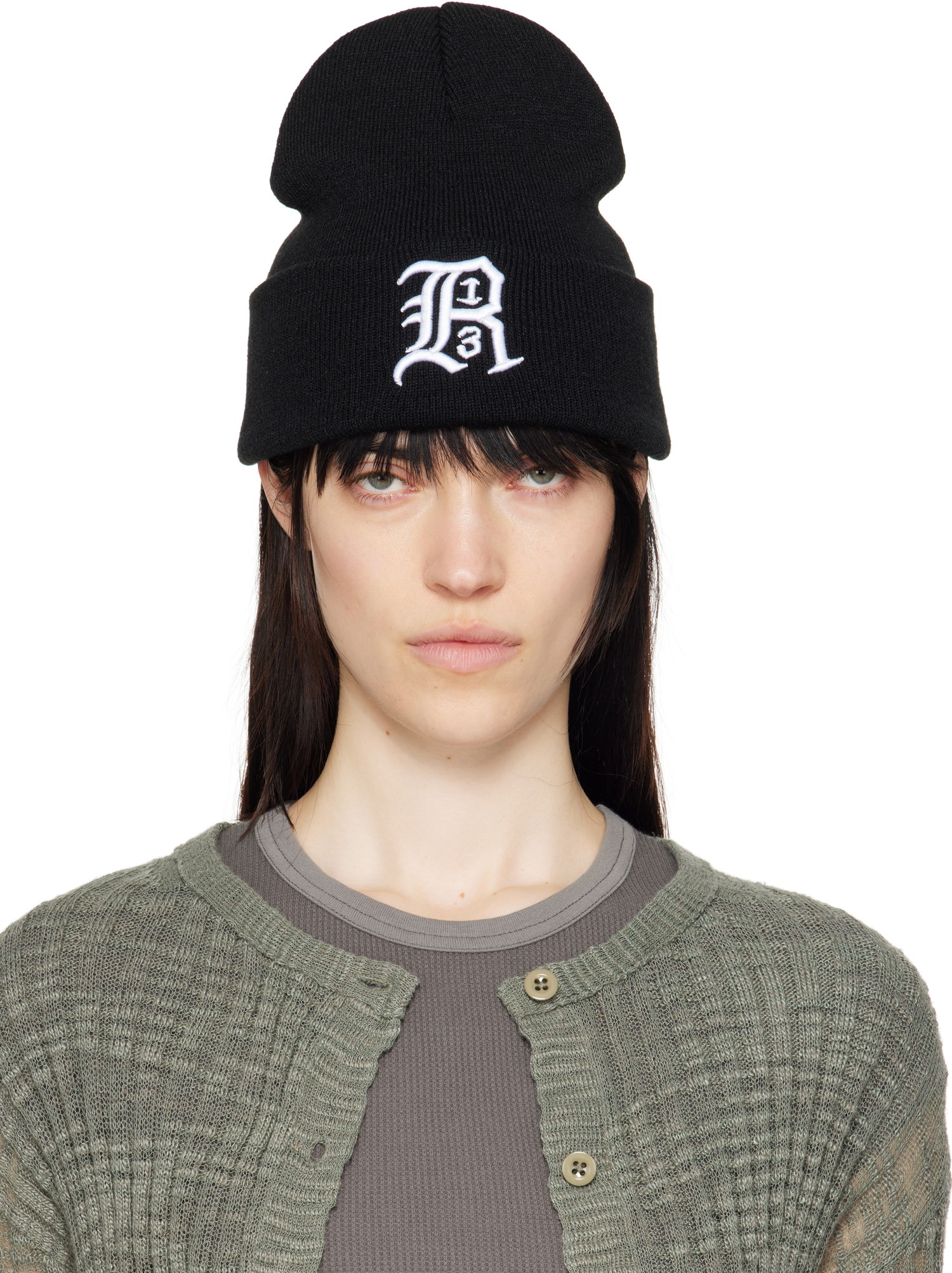 Mössa R13 R13 Beanie with Logo Svart | R13A5002-01, 0
