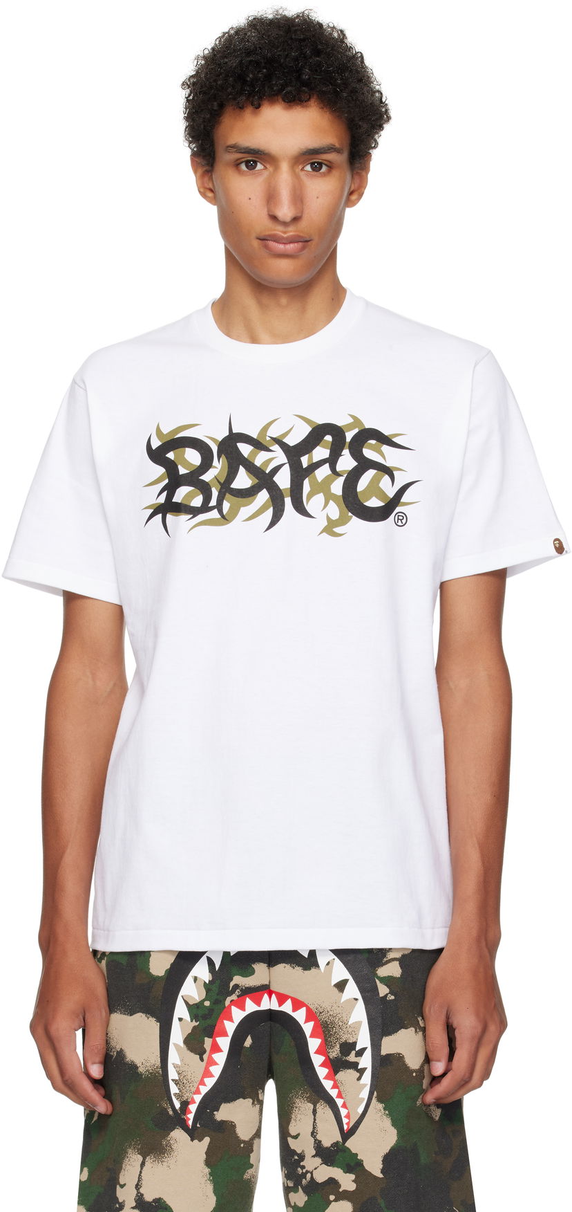 T-shirt BAPE Trial Camo 'BAPE' Logo T-Shirt Vit | 001TEL301037M