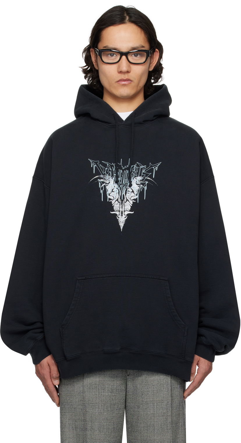 Sweatshirt VETEMENTS Vetements Bone V Oversized Hoodie Svart | UA66HD740B
