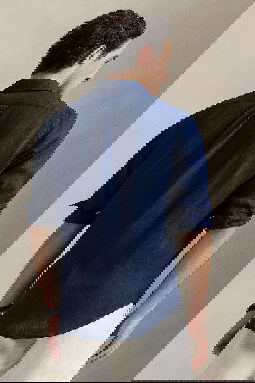 Skjorta Polo by Ralph Lauren Polo Ralph Lauren Linen Sport Shirt, Regular Fit Mörkblå | 710966294, 1