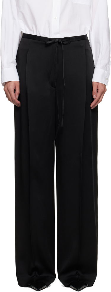 Byxor Róhe Relaxed Drawstring Satin Trousers Svart | 416-30-125, 0