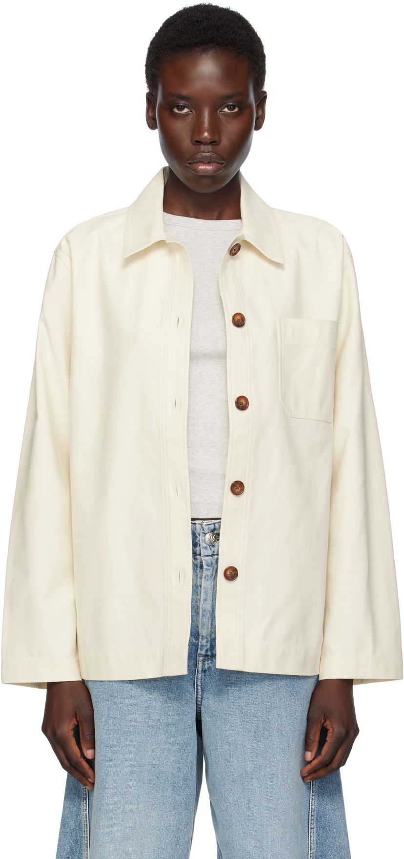 Jacka rag & bone Rag & Bone Savannah Shirt Jacket Vit | WAW25P20023902