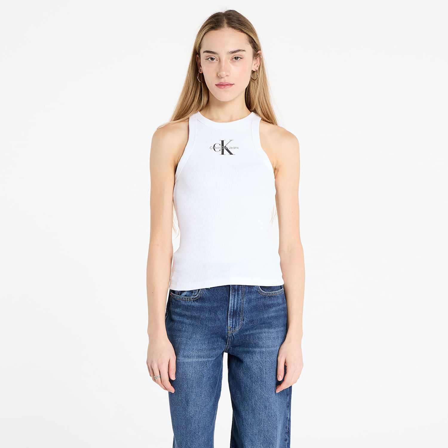 Linne CALVIN KLEIN Calvin Klein Jeans Rib Tank Top Vit | J20J225301 YAA, 0