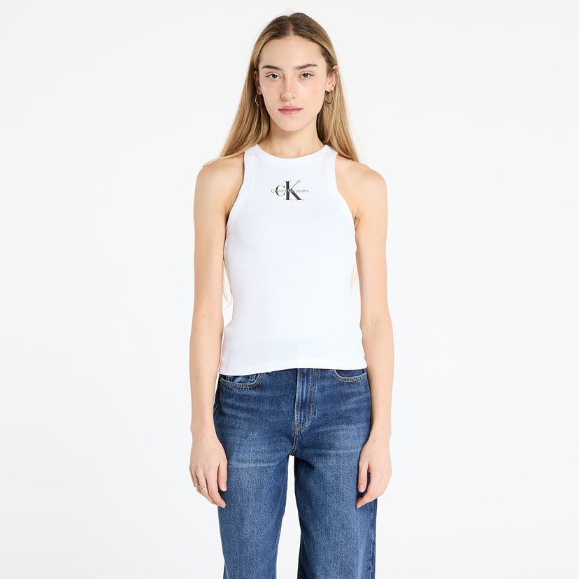 Linne CALVIN KLEIN Calvin Klein Jeans Rib Tank Top Vit | J20J225301 YAA
