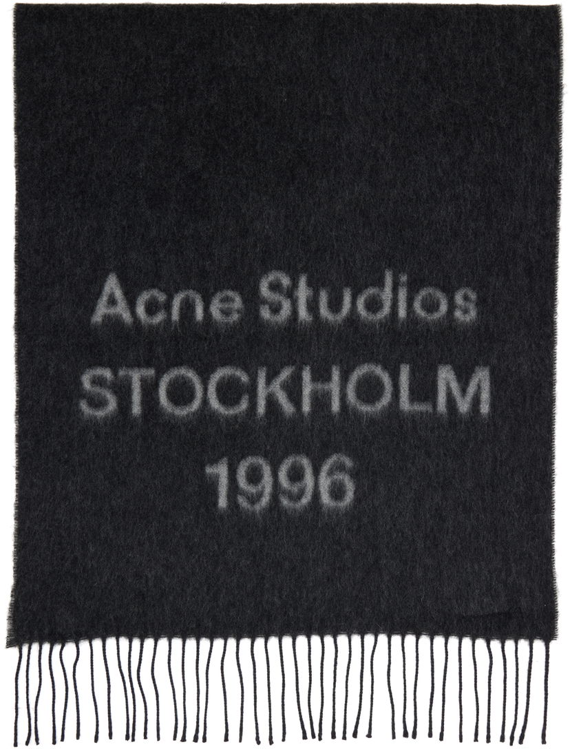 Halsduk Acne Studios Acne Studios Logo Jacquard Scarf Svart | CA0367-