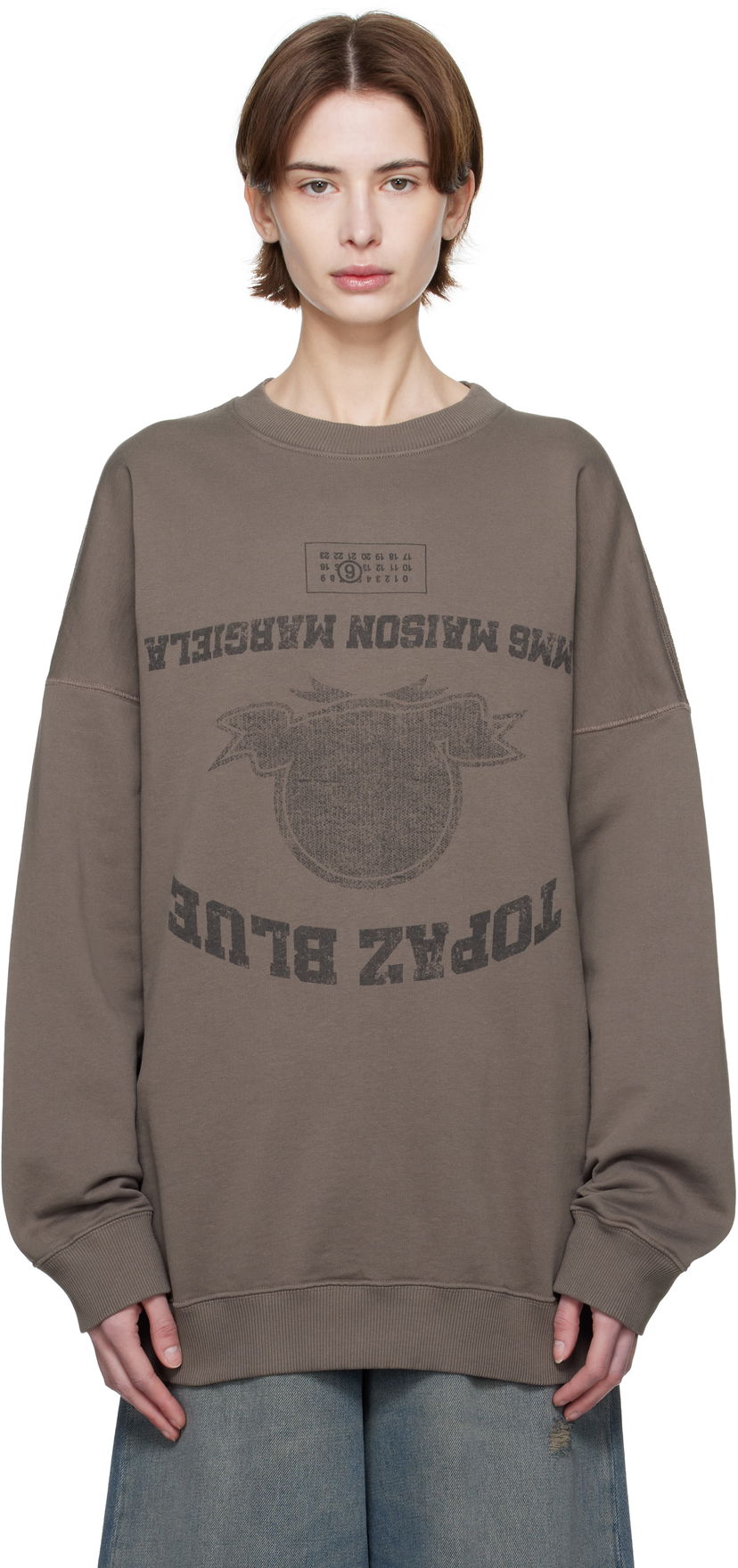 Sweater Maison Margiela MM6 Maison Margiela Printed Sweatshirt Brun | SH0GU0023 M25012