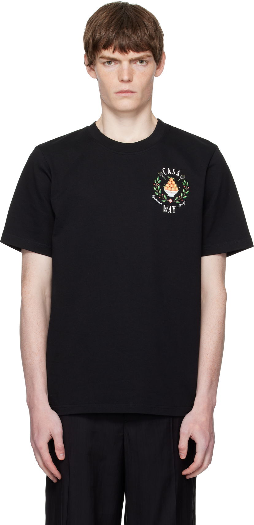 T-shirt Casablanca Casablanca 'Casa Way' Graphic Short-Sleeve T-Shirt Svart | MPF25-JTS-001-27-EX-FLANNELS