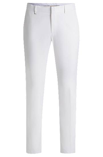 Byxor BOSS Comfort-Stretch Cotton Formal Trousers Vit | 50539970