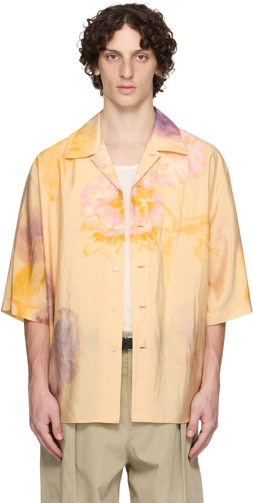 Skjorta LEMAIRE Lemaire Summer Floral-Print Shirt Gul | SH1171 LF1404