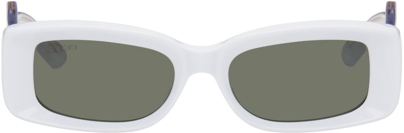 Kläder Gucci Gucci White Rectangular Sunglasses Grå | GG1528S
