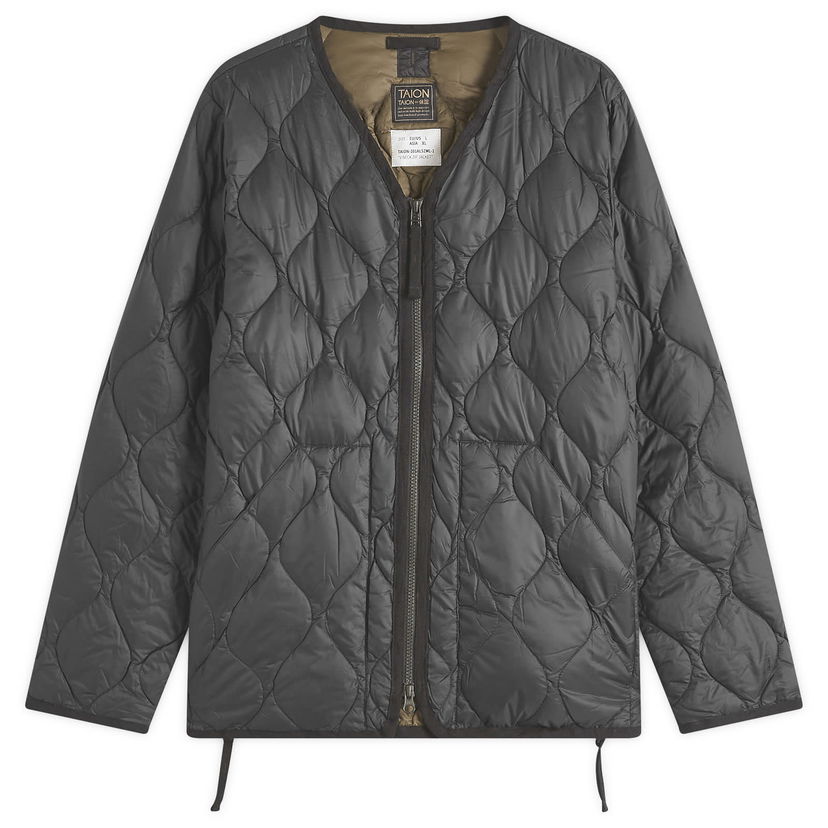 Väst TAION Military Zip V-Neck Softshell Down Jacket, Size Large Grå | TAION-101ALSZML-1-BLK