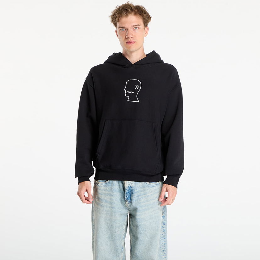 Sweatshirt Brain Dead Logo Head Hoodie Black Svart | BDF24T09004530BK01