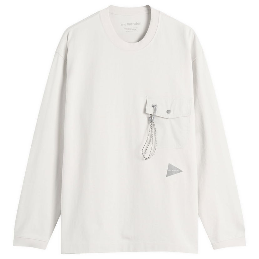 T-shirt and wander Heavy Cotton Longsleeve Pocket Tee, Size Small Vit | 5745284082-021