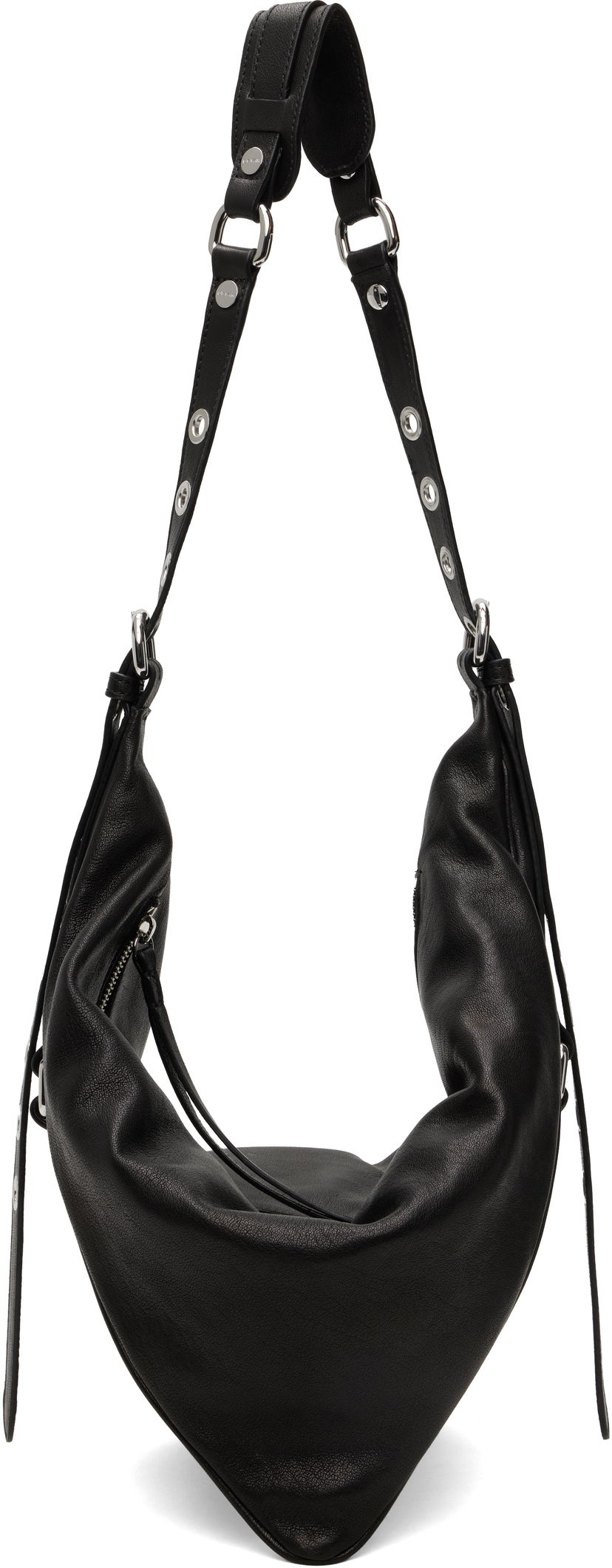 Axelväska BY FAR BY FAR Trayana Washed Leather Shoulder Bag Svart | MWBSB063LL034BK001PL