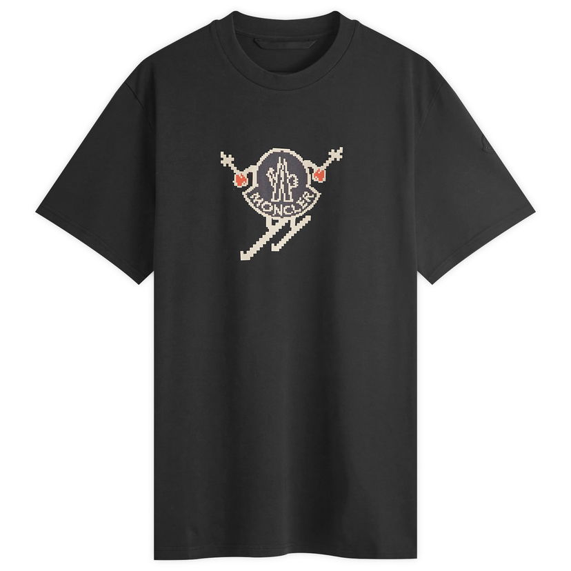 T-shirt Moncler Skiing Pixel Logo T-Shirt Svart | 8C000-83927-10-998