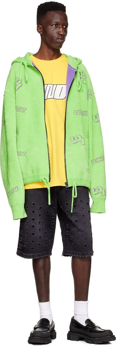 Sweatshirt We11done We11done Viscose Zip-Up Hoodie Grön | WD-KJ1-22-616-U-LM, 3