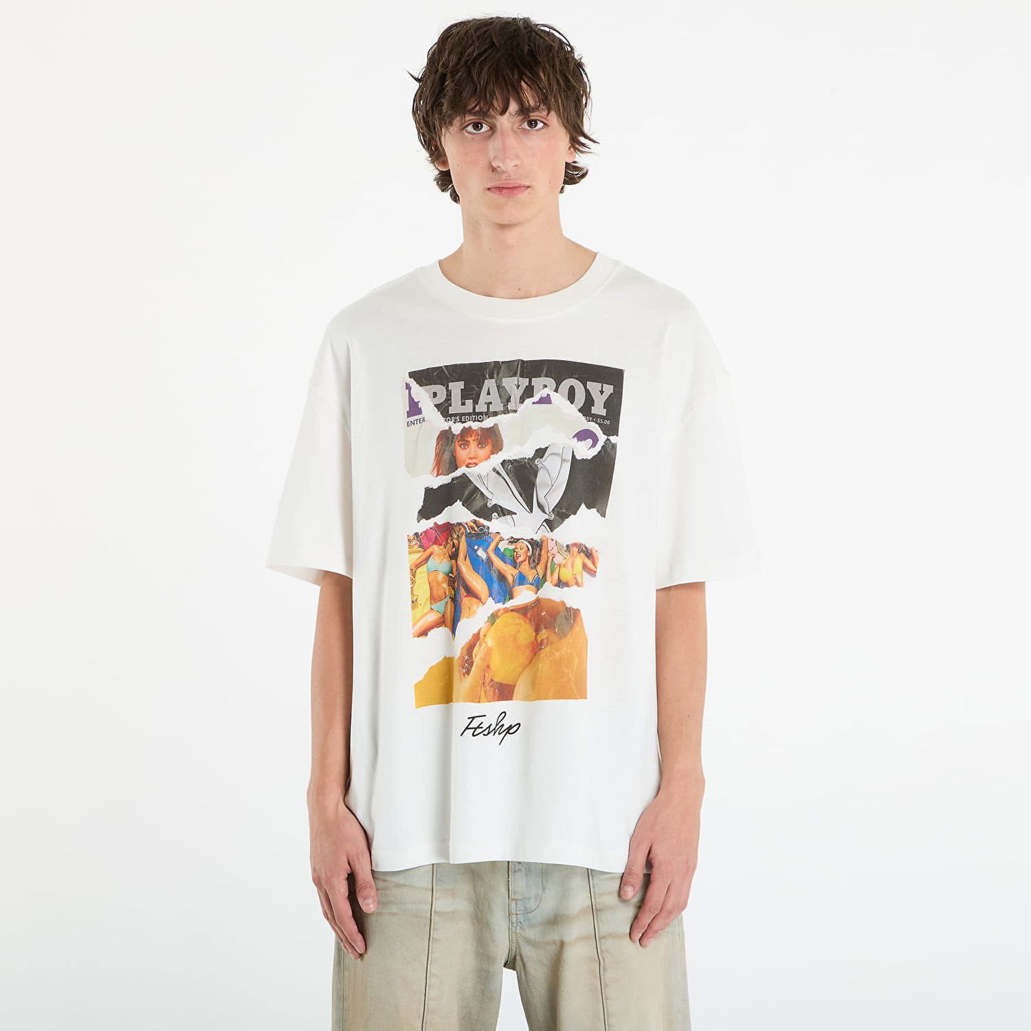 T-shirt Footshop Playboy x FTSHP Covers Tee UNISEX Off-White Vit | FTSHP_525, 0