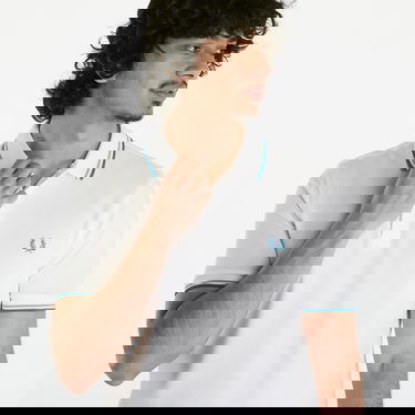 Polotröja Fred Perry Twin Tipped Shirt Snow White/ Warm grey/ Ocean Vit | M3600 V36, 4