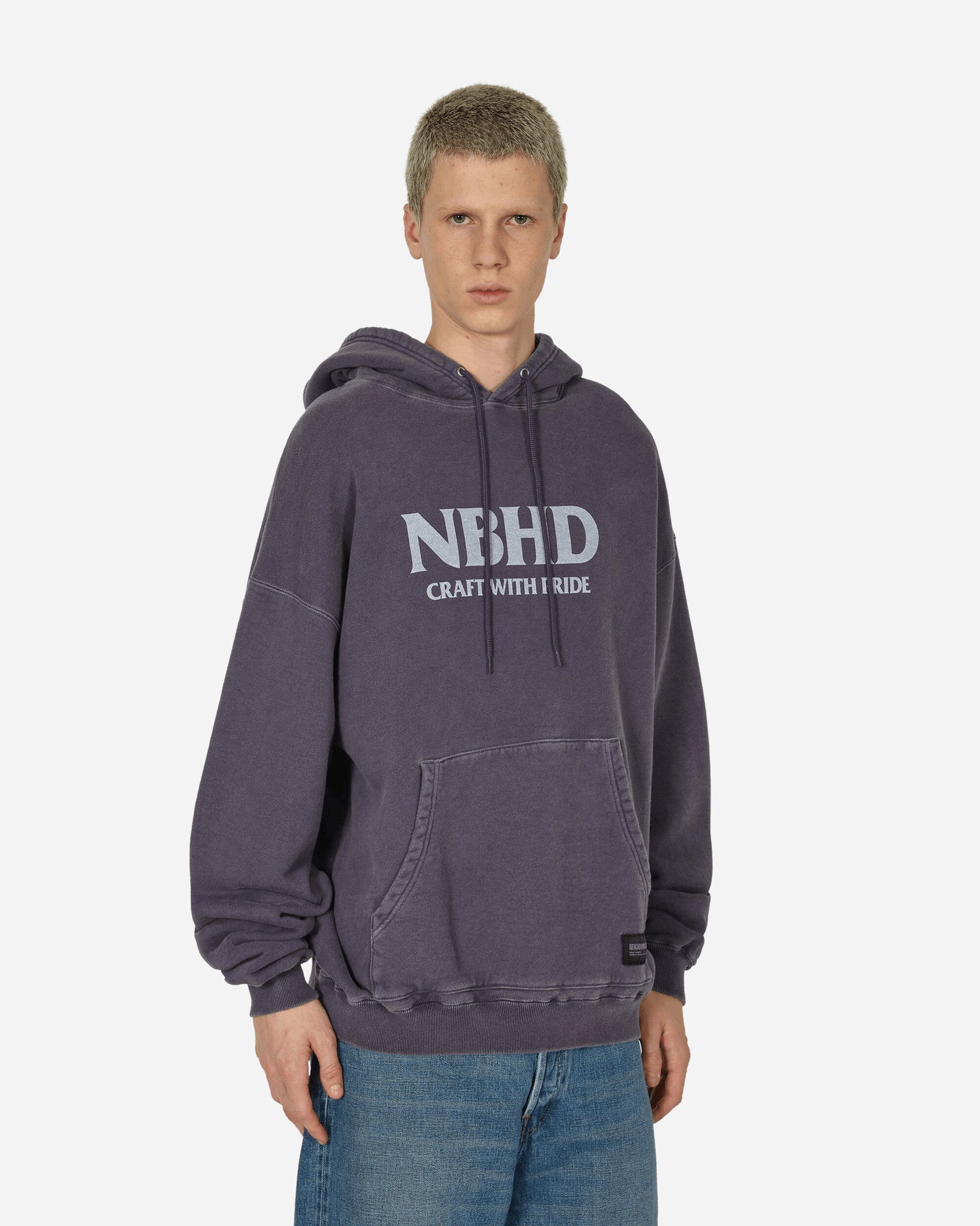 Sweatshirt Neighborhood Pigment Dyed Hoodie Purpur | 232FPNH-CSM07 PU, 1
