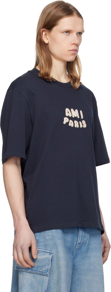 T-shirt AMI AMI Paris Cotton Patch T-Shirt Mörkblå | UTS075.726, 1