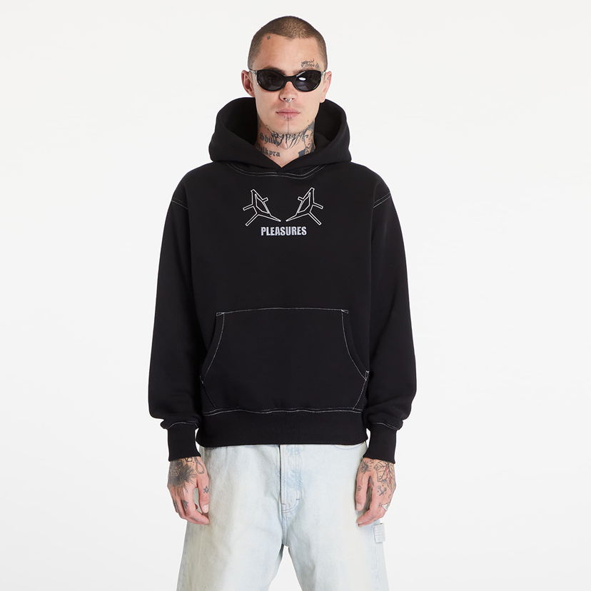 Sweatshirt Pleasures Artificial Human Hoodie Black Svart | P24E001 BLACK
