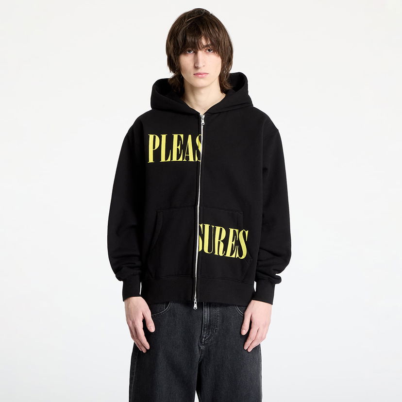 Sweatshirt Pleasures PLEASURES Split Zip Hoodie Svart | P25SP016 BLACK