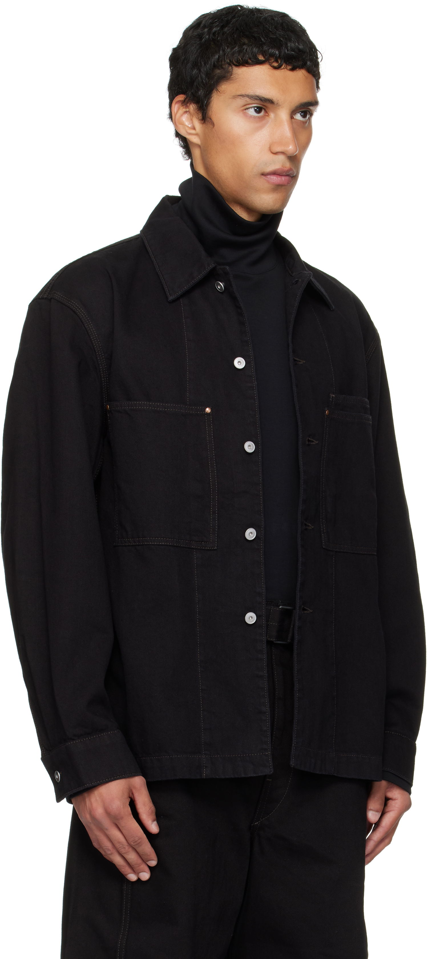 Skjorta LEMAIRE Lemaire Workwear Denim Overshirt Svart | OV1024 LD1064, 1