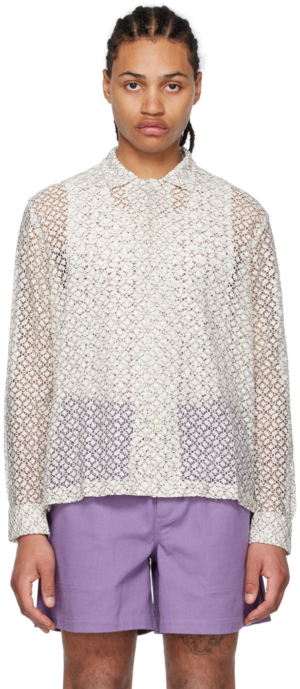 Skjorta Bode Bode Petal Lace Shirt Vit | MRS23SH100