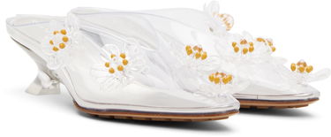 Sneakers och skor Bottega Veneta Bottega Veneta Jet Flower Mule Heels Vit | 827717 V2AS3, 3