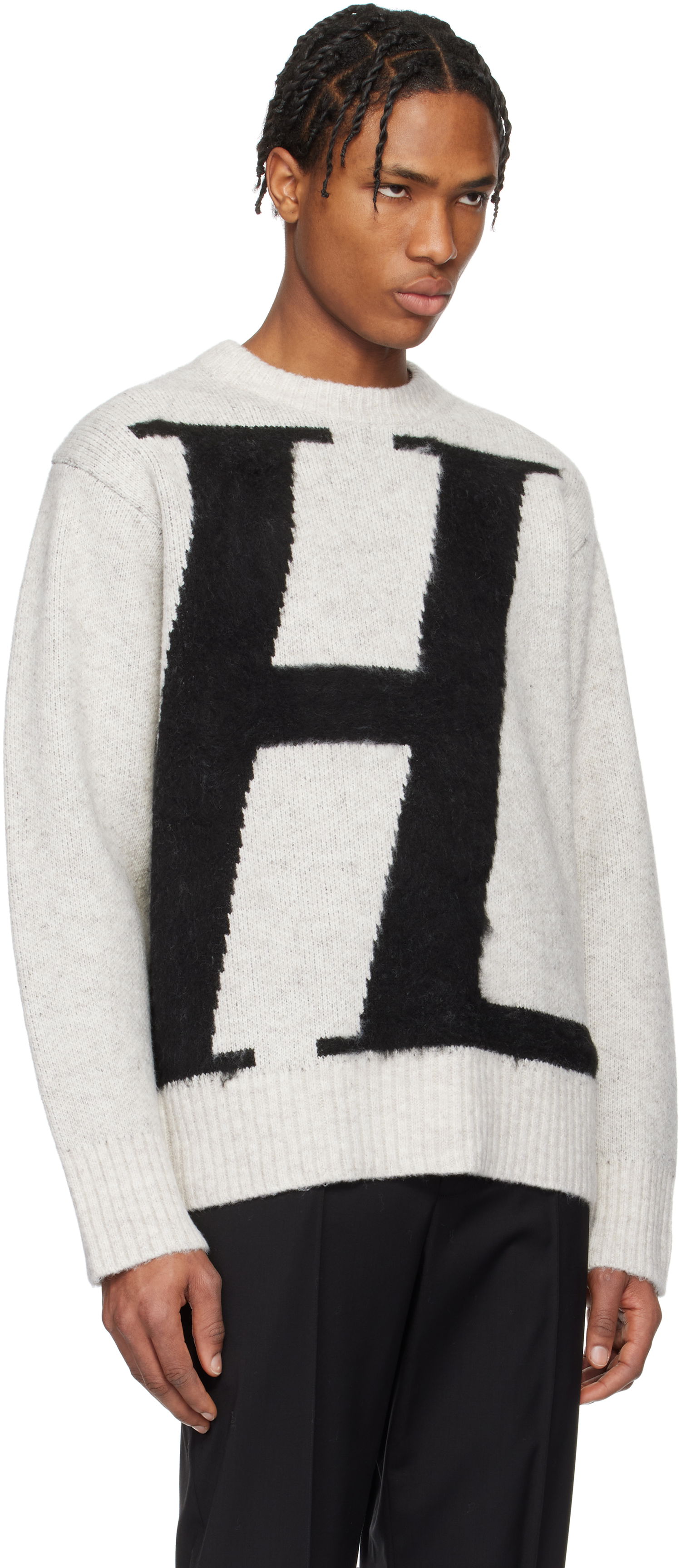 Sweater Helmut Lang Helmut Lang Brushed Logo Sweater Grå | O09HM703, 1