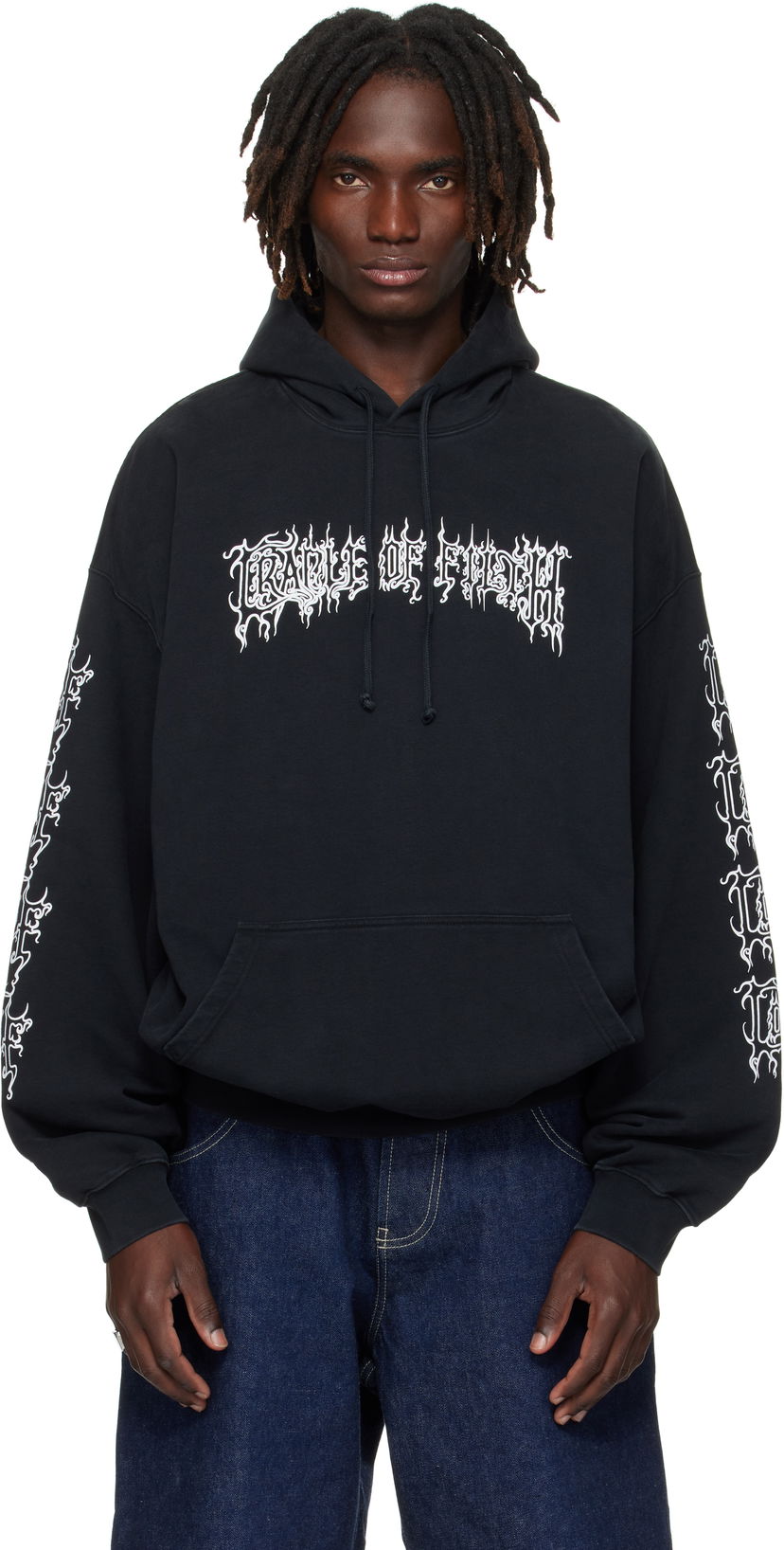 Sweatshirt VETEMENTS Vetements Cradle Of Filth Logo Oversized Hoodie Svart | UCF76HD100B