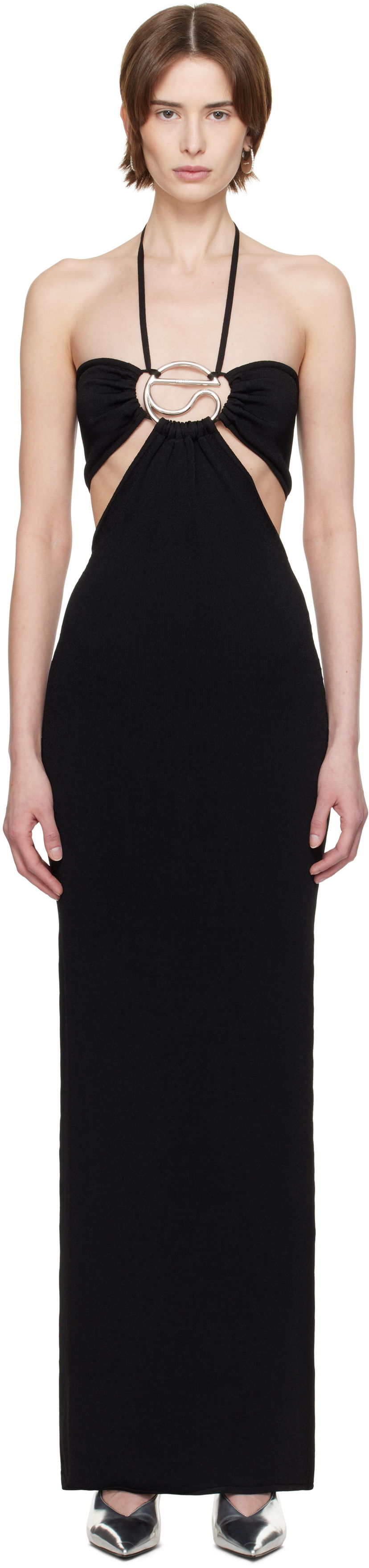 Klä Coperni Coperni Knitted Halter Maxi Dress Svart | COPML135Y3010