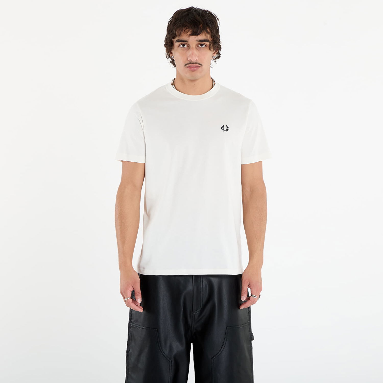 T-shirt Fred Perry Fred Perry Crew Neck T-Shirt Vit | M1600V 129, 0