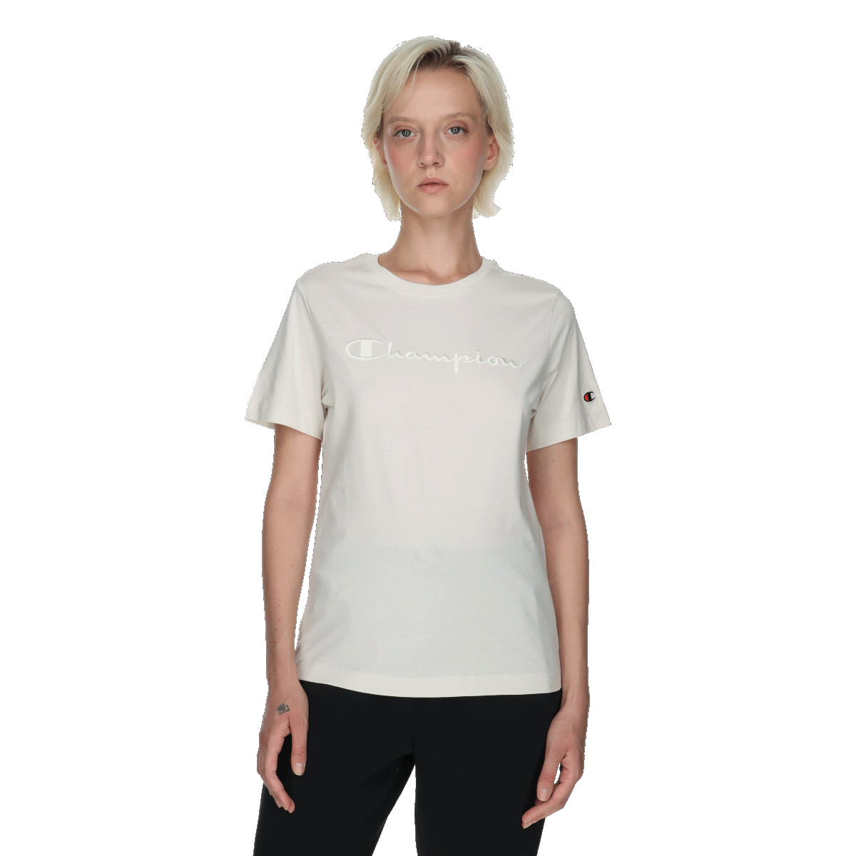 T-shirt Champion Embroidered Logo T-Shirt Vit | 118382-WW056, 0