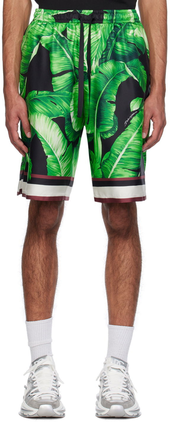 Shorts Dolce & Gabbana Printed Shorts Grön | GV37ATIS1SG