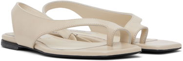 Skovård TOTEME TOTEME Naplack Leather Thong Sandals Beige | 252-WAS0202-LE0020, 3