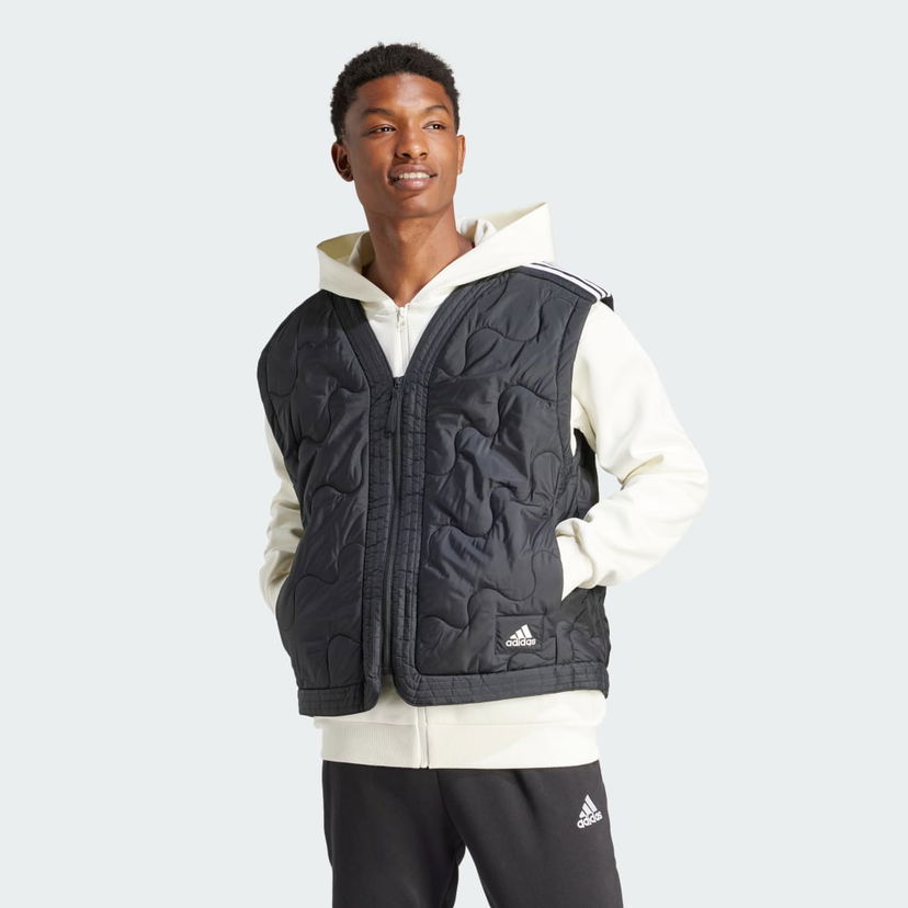 Väst adidas Performance Padded Full Zip Hoodie Svart | IR9173