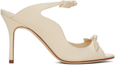 Klä Manolo Blahnik Manolo Blahnik Fiocchetti Bow Heeled Mules Vit | 423-1696-0001, 0