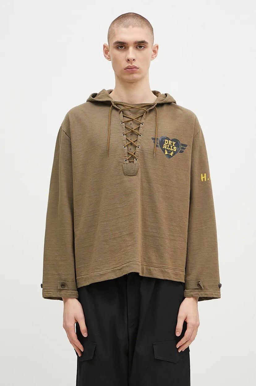 Sweatshirt Human Made Lace-Up Hooded Pullover Grön | HM28CS007